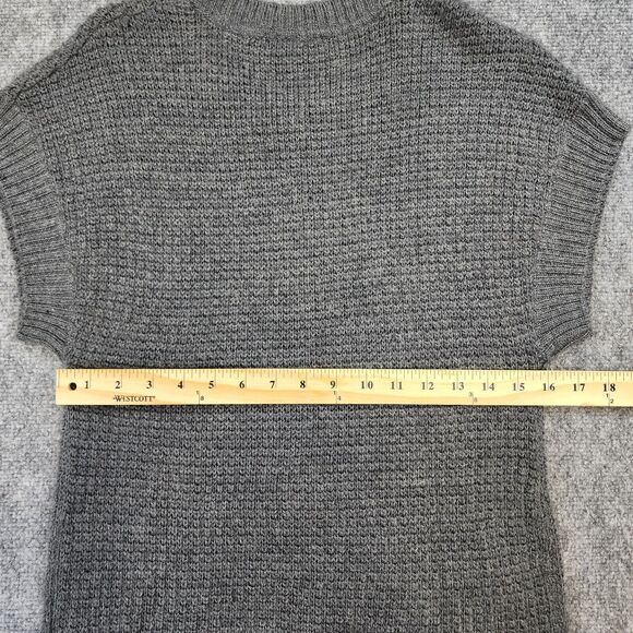 Gap Sweater Womens Small Gray Alpaca Wool Blend Button Up Short Sleeve Cardigan - Picture 4 of 13